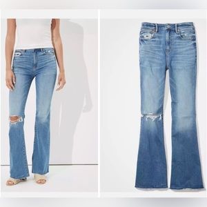 American Eagle size 8 Super Hi-Rise Flare Jeans. Great Fitting Jeans!